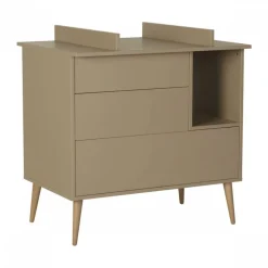 Chambre trio lit bébé 60x120 cm + armoire xl + commode avec plan à langer cocoon latte