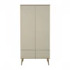 Chambre trio lit bébé 60x120 cm + armoire + commode avec plan à langer flow argile & oak