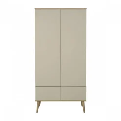 Chambre trio lit bébé 60x120 cm + armoire + commode avec plan à langer flow argile & oak