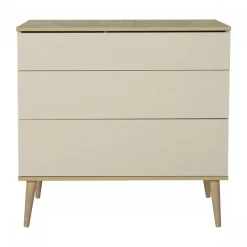 Chambre trio lit bébé 60x120 cm + armoire + commode avec plan à langer flow argile & oak
