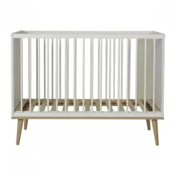 Chambre trio lit bébé 60x120 cm + armoire + commode avec plan à langer flow white & oak