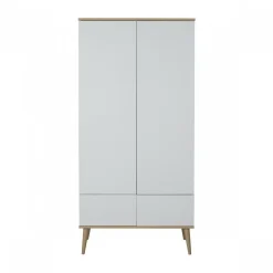 Chambre trio lit bébé 60x120 cm + armoire + commode avec plan à langer flow white & oak