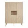 Chambre trio lit bébé 60x120 cm + armoire xl + commode avec plan à langer cocoon natural oak