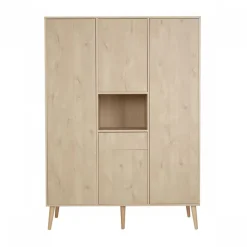 Chambre trio lit bébé 60x120 cm + armoire xl + commode avec plan à langer cocoon natural oak