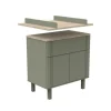 Chambre trio lit bébé 70x140 cm + armoire + commode eleonore kaki
