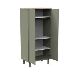 Chambre trio lit bébé 70x140 cm + armoire + commode eleonore kaki