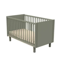 Chambre trio lit bébé 70x140 cm + armoire + commode eleonore kaki