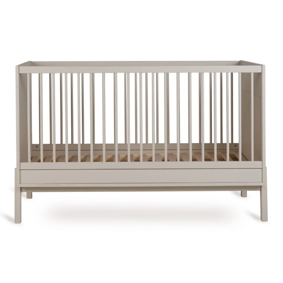 Chambre trio lit bébé 70x140 cm ashi argile+commode 3 tiroirs avec plan à langer+armoire 2 portes