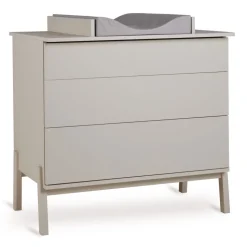 Chambre trio lit bébé 60x120 cm ashi argile+commode 3 tiroirs ashi argile avec plan à langer+armoire 3 portes ashi argile