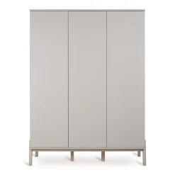 Chambre trio lit bébé 70x140 cm ashi argile + commode 3 tiroirs avec plan à langer + armoire 3 portes