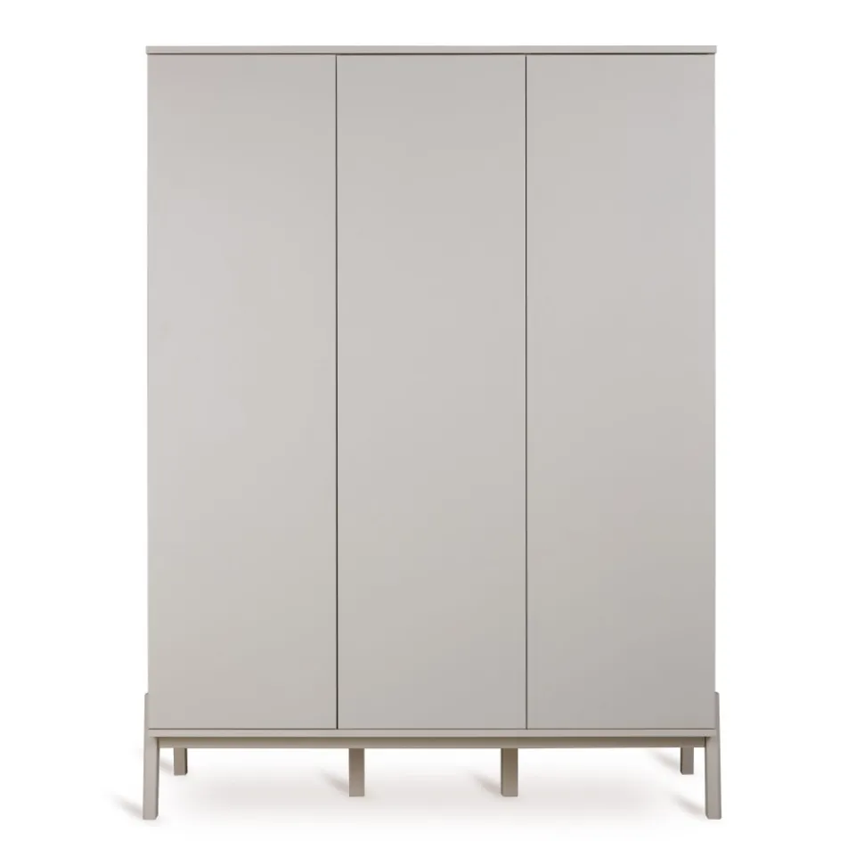 Chambre trio lit bébé 70x140 cm ashi argile + commode 3 tiroirs avec plan à langer + armoire 3 portes