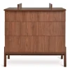 Chambre trio lit bébé 60x120 cm ashi chataignier+commode 3 tiroirs ashi chataignier avec plan à langer+armoire 2 portes ashi chataignier