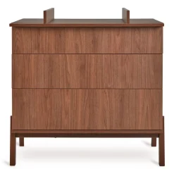 Chambre trio lit bébé 60x120 cm ashi chataignier+commode 3 tiroirs ashi chataignier avec plan à langer+armoire 2 portes ashi chataignier