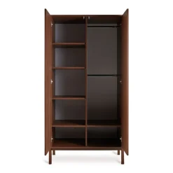 Chambre trio lit bébé 60x120 cm ashi chataignier+commode 3 tiroirs ashi chataignier avec plan à langer+armoire 2 portes ashi chataignier
