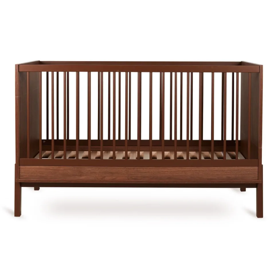 Chambre trio lit bébé 70x140cm ashi chataignier+commode 3 tiroirs avec plan à langer+armoire 2 portes