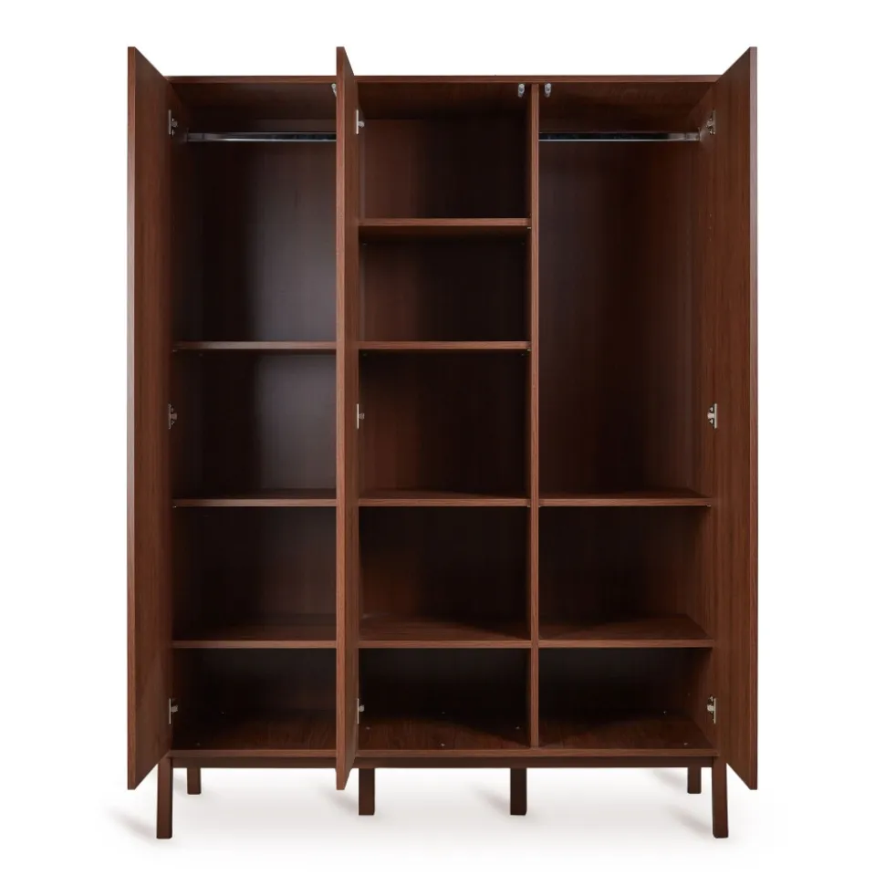 Chambre trio lit bébé 60x120 cm ashi chataignier+commode 3 tiroirs ashi chataignier avec plan à langer+armoire 3 portes ashi chataignier