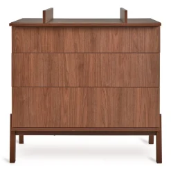 Chambre trio lit bébé 60x120 cm ashi chataignier+commode 3 tiroirs ashi chataignier avec plan à langer+armoire 3 portes ashi chataignier