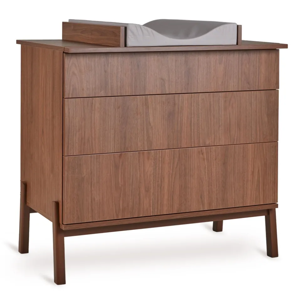 Chambre trio lit bébé 70x140cm ashi chataignier+commode 3 tiroirs avec plan à langer+armoire 3 portes
