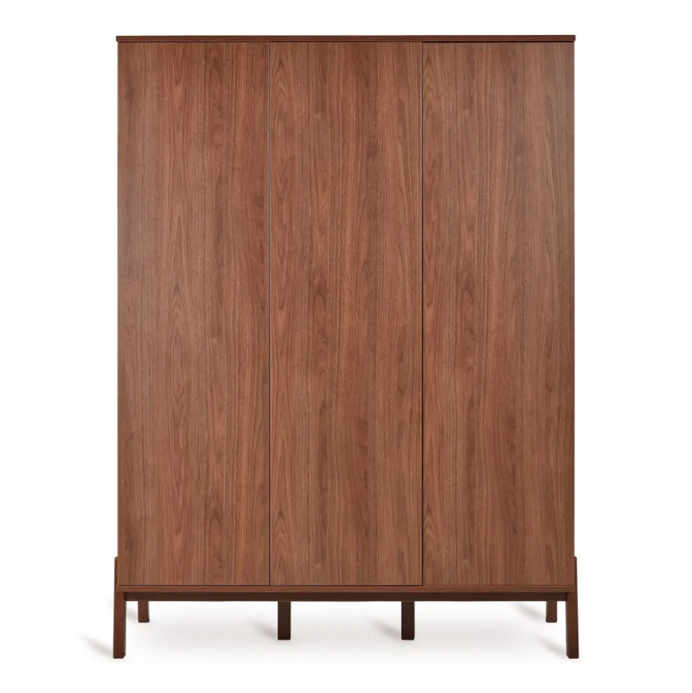 Chambre trio lit bébé 70x140cm ashi chataignier+commode 3 tiroirs avec plan à langer+armoire 3 portes