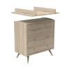 Chambre trio lit bébé 60x120 cm + commode 3 tiroirs + armoire access bois
