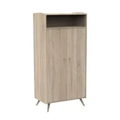 Chambre trio lit bébé 60x120 cm + commode 3 tiroirs + armoire access bois