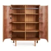 Chambre trio lit bébé 70x140 cm évolutif en canapé yume natural ash + commode 2 portes yume naturel ash wood avec plan à langer+ armoire 2 portes yume