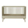 Chambre trio lit bébé 70x140 cm évolutif en lit enfant + armoire xl + commode avec plan à langer flow argile & oak