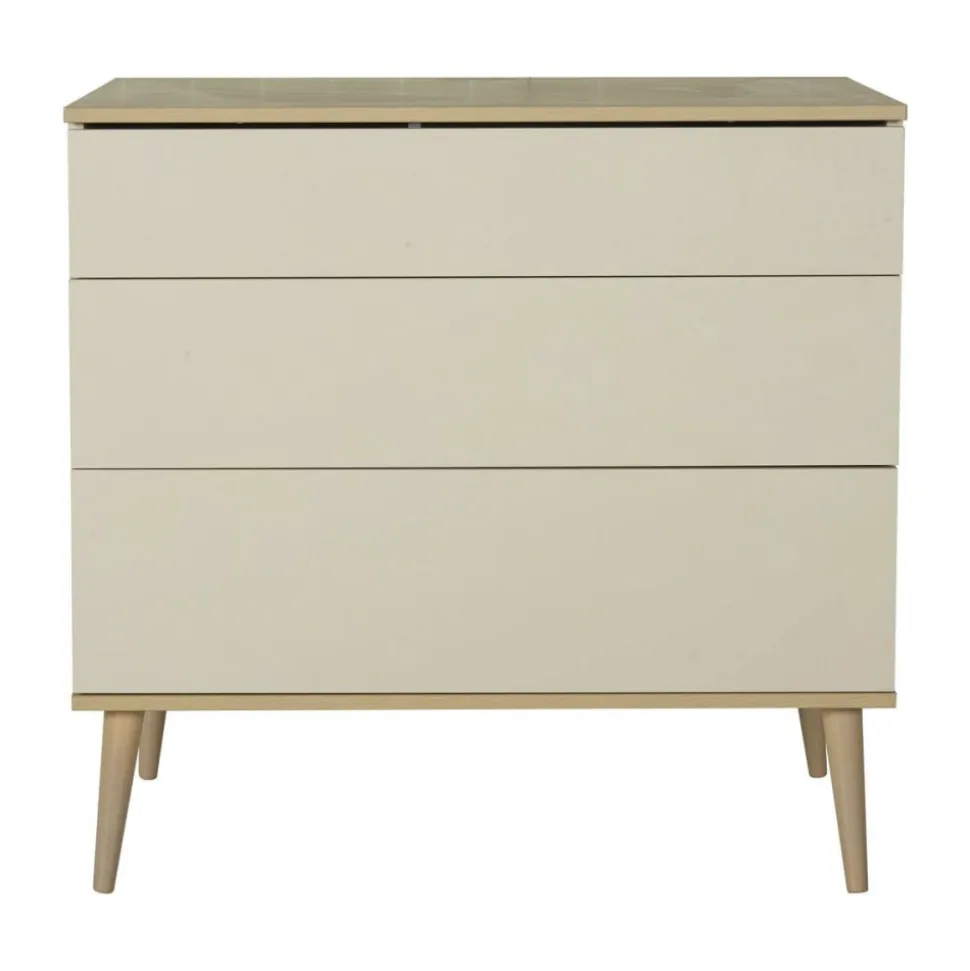 Chambre trio lit bébé 70x140 cm évolutif en lit enfant + armoire xl + commode avec plan à langer flow argile & oak