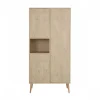 Chambre trio lit bébé 70x140 cm évolutif en lit enfant + armoire + commode avec plan à langer cocoon natural oak