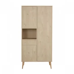 Chambre trio lit bébé 70x140 cm évolutif en lit enfant + armoire + commode avec plan à langer cocoon natural oak