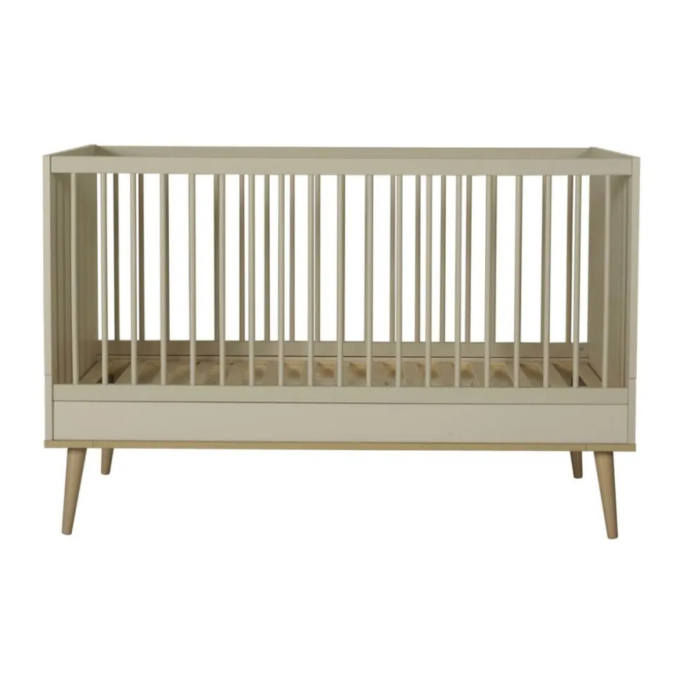 Chambre trio lit bébé 70x140 cm évolutif en lit enfant + armoire + commode avec plan à langer flow argile & oak