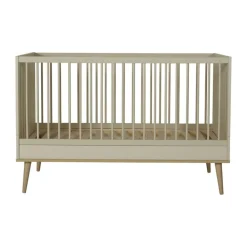 Chambre trio lit bébé 70x140 cm évolutif en lit enfant + armoire + commode avec plan à langer flow argile & oak