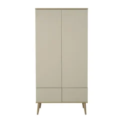 Chambre trio lit bébé 70x140 cm évolutif en lit enfant + armoire + commode avec plan à langer flow argile & oak