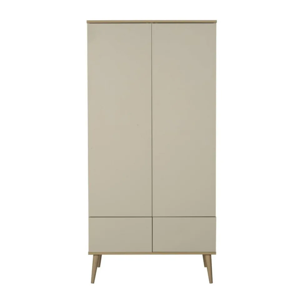 Chambre trio lit bébé 70x140 cm évolutif en lit enfant + armoire + commode avec plan à langer flow argile & oak