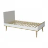 Chambre trio lit bébé 70x140 cm évolutif en lit enfant + armoire + commode avec plan à langer flow white & oak