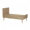 Chambre trio lit bébé 70x140 cm évolutif en lit enfant + armoire + commode avec plan à langer cocoon latte