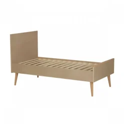 Chambre trio lit bébé 70x140 cm évolutif en lit enfant + armoire + commode avec plan à langer cocoon latte