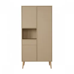 Chambre trio lit bébé 70x140 cm évolutif en lit enfant + armoire + commode avec plan à langer cocoon latte