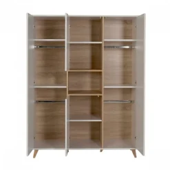 Chambre trio lit bébé 60x120 cm évolutif en lit junior + armoire xl + commode avec plan à langer loft
