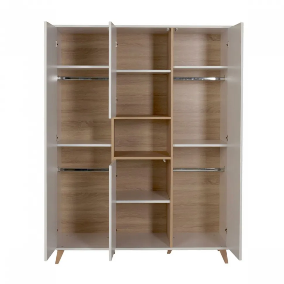 Chambre trio lit bébé 60x120 cm évolutif en lit junior + armoire xl + commode avec plan à langer loft