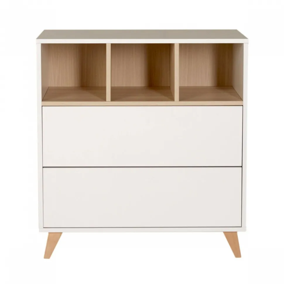 Chambre trio lit bébé 60x120 cm évolutif en lit junior + armoire xl + commode avec plan à langer loft