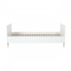 Chambre trio lit bébé 60x120 cm évolutif en lit junior + armoire + commode avec plan à langer loft white