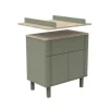 Chambre trio lit bébé 60x120 + commode 1 tiroir 2 portes + armoire eleonore kaki
