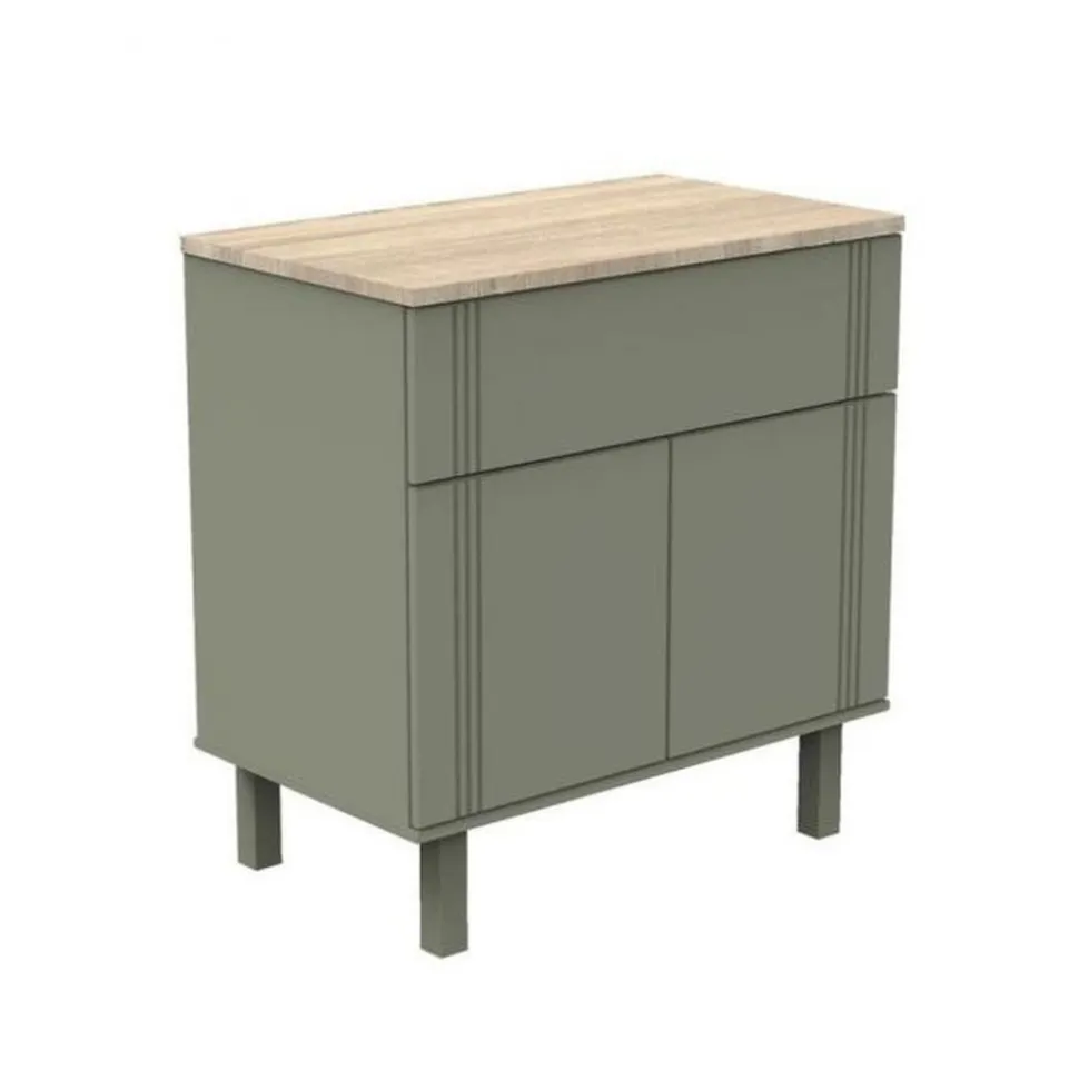Chambre trio lit bébé 60x120 + commode 1 tiroir 2 portes + armoire eleonore kaki