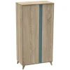 Chambre trio lit combiné évolutif70x140en140x190+commode+armoire nova argile douce