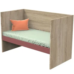 Chambre trio lit combiné évolutif 70x140 en 140x190 + commode + armoire nova rose canyon