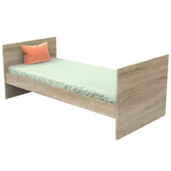 Chambre trio lit combiné évolutif 70x140 en 140x190 + commode + armoire nova gris volcan