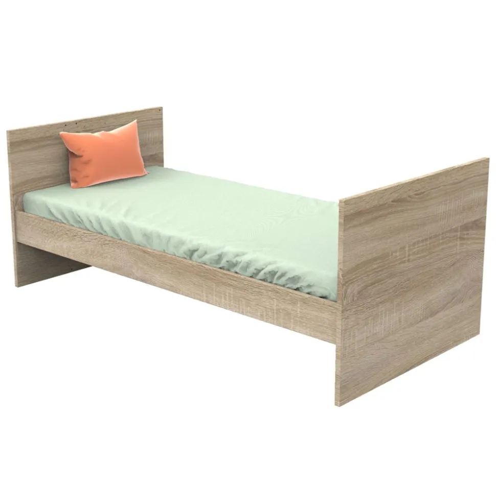 Chambre trio lit combiné évolutif 70x140 en 140x190 + commode + armoire nova gris volcan