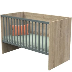 Chambre trio lit combiné évolutif 70x140 en 140x190 + commode + armoire nova gris volcan
