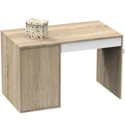 Chambre trio lit combiné évolutif 70x140en140x190 + commode + armoire nova blanc lin